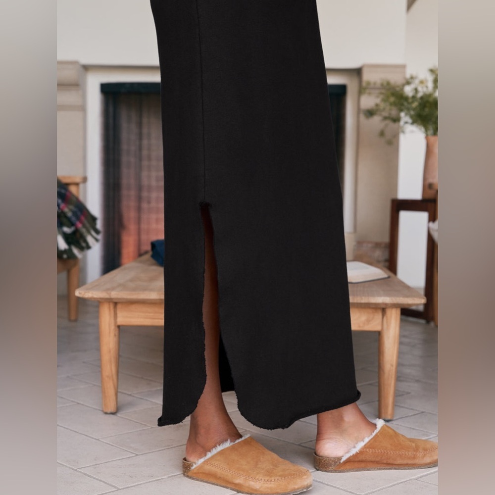 Frank & Eileen James Triple Fleece Hooded Maxi Dress Black - Picture 3 of 7
